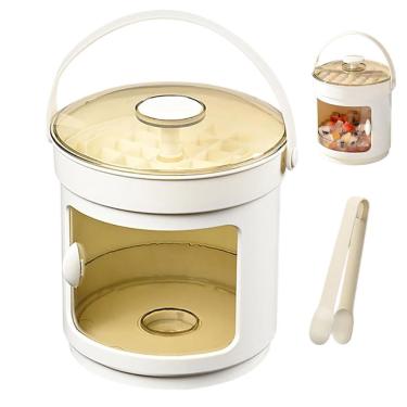 Imagem de Balde Forma de Gelo Pegador Tampa Reservatorio Dispenser Armazenamento Recipiente Casa Festa Evento Reuniao