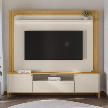 Imagem de Estante Home para TV até 70 Polegadas com LED 3 Portas com Pés Munique Linea Brasil