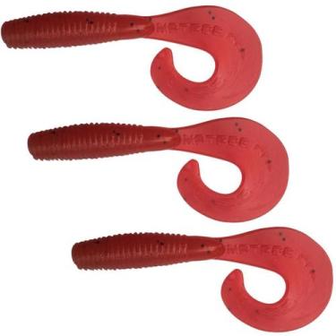 Imagem de Kit 03 Iscas Matadeira Grub Simples 9cm Isca Soft Original Cauda Ativa