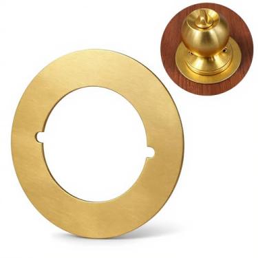 Imagem de Siwil Placa traseira de fechadura para cicatriz, aço inoxidável, diâmetro de 8,5 cm - pacote com 2 (dourado, formato redondo)