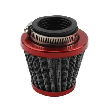 Imagem de PowerMotor Filtro de ar de motocicleta de 38 mm, limpador de filtro de entrada de ar universal para GY6 50cc-250CC Dirt Bike ATV Quad Scooter Go Kart Carburador-38 mm vermelho