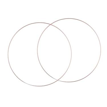 Imagem de Nishiyuenyi 2 peças de argolas florais de metal, anéis de metal para artesanato, decoração de parede, guirlandas para decoração de casa, guirlandas de casamento, Ouro Rosa 20 Cm