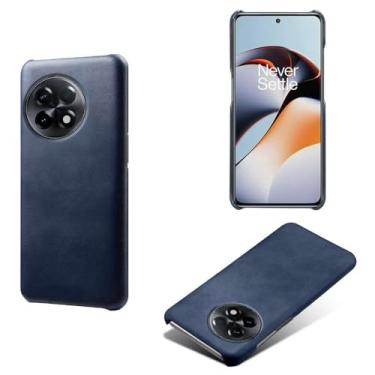 Imagem de Capa para Oneplus Ace 2,Proteção contra quedas,Casca de volta de cor sólida simples,Design de couro de imitação de plástico-Blue