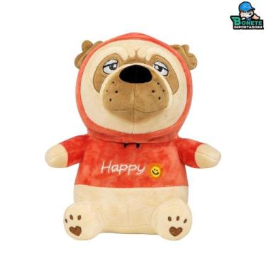 Imagem de Pelúcia Cachorro Bulldog Happy 30cm com Zíper - Toy king, Cachorro bul
