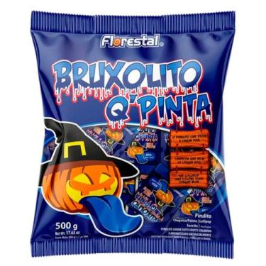 Imagem de Pirulito Bruxolito Framboesa Pinta Língua 500g - Florestal