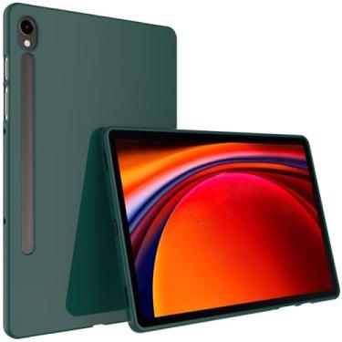 Imagem de Callyue Capa fina para Samsung Galaxy Tab S9 FE 5G 10,9 polegadas/Galaxy Tab S9 11 polegadas 2023, ultrafina, leve, fosca, macia, flexível, fosca, capa traseira, verde escuro