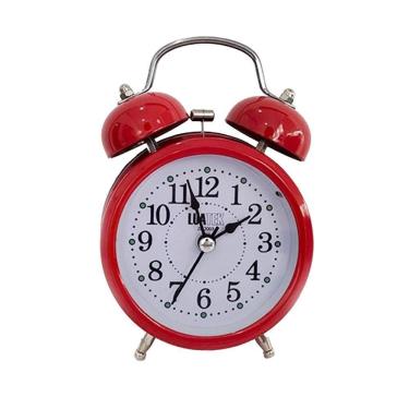 Imagem de Relógio Despertador Analógico 2 Sinos Modelo Antigo Retro Vermelho