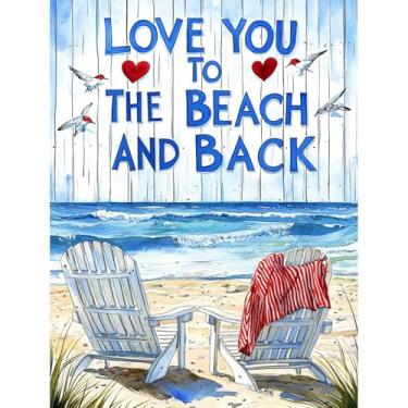 Imagem de TOSTOG Kits de arte de diamante de cadeiras de praia para adultos, pinturas de diamante de praia para adultos, kits de arte de diamante de perfuração completa, kit de pinturas de diamante 5D