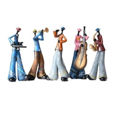 Imagem de Enfeites de arte de banda retrô criativa, personagens musicais, sala de estar, estante de livros, armário de vinhos, decoração de luxo Arte Decorativa