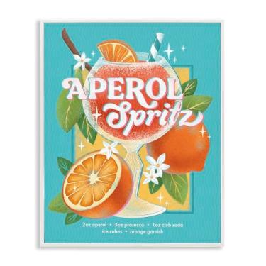 Imagem de Stupell Industries Refrescante Retro Aperol & Recipe White Framed Giclee Art Design por Courtney Morgenstern, 14 x 11
