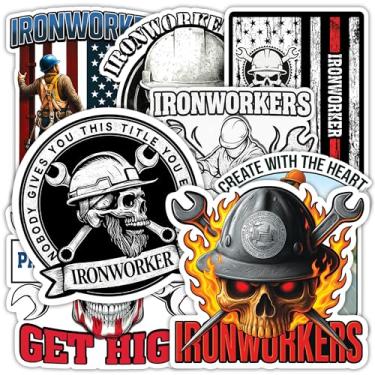 Imagem de Adesivo Ironworker 8 peças (tamanho grande) adesivos de vinil para laptop decalque à prova d'água para para-choques de carro, garrafa de água, caderno, bagagem, janela, festa, aniversário, decorações