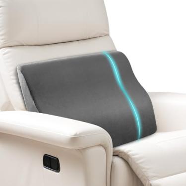 Imagem de Almofada reclinável grande de apoio lombar – Almofada de suporte para as costas de espuma viscoelástica para sofá e cadeira de jogos, travesseiro ergonômico para idosos, almofada de sofá confortável