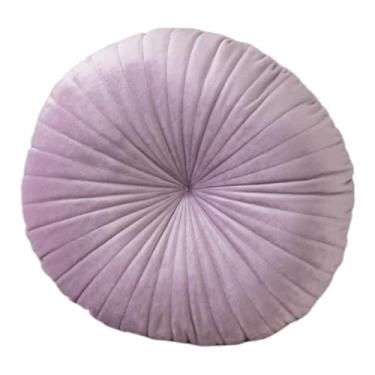 Imagem de BLWOTMOR Almofada Redonda Multifuncional para Penteadeira, Sofá, Cadeira E Sala de Estar, Roxo Claro, Tamanho real