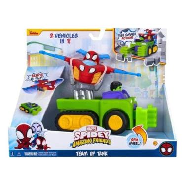 Imagem de Spidey Veículo 2 em 1 Tanque Hulk Esmaga Com jato Aranha – Função Soco Punho – Sunny