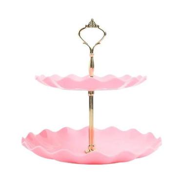 Imagem de Suporte De Bolo De Camada Dupla Redondo Para Festa De Casamento, Prato