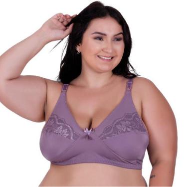 Imagem de Sutiã Plus Size sem Bojo Reforçado Sustentação de Cetinete Resistente 