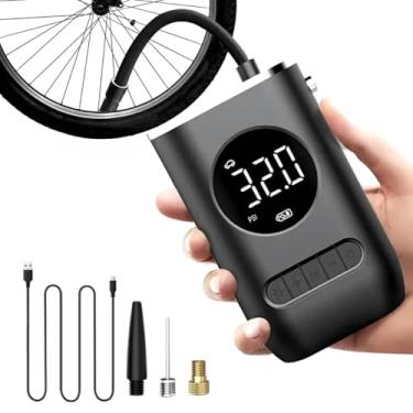 Imagem de Calibrador Mini Compressor Bomba de Ar Portátil Recarregável Digital com Lanterna LED para Encher Pneus de Carro, Moto, Bike, Bicicleta, Bola, Piscina Inflável