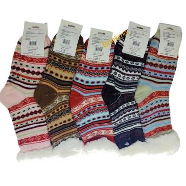 Imagem de 01 Par Meia Térmica Lã Feminina Grossa Para Inverno  Calça 35 a 40 Ant