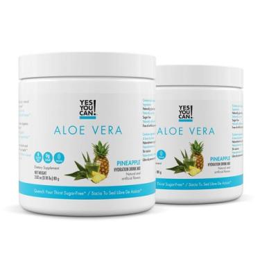 Imagem de Mistura de bebida em pó de Aloe Vera Sim, você pode! Sabor de abacaxi 