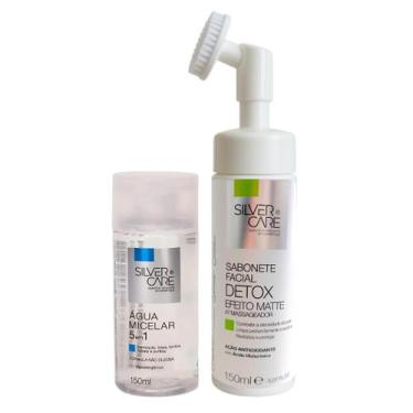 Imagem de Kit Água Micelar + Sabonete Facial Detox C/ Massageador - SIlver Care