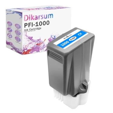 Imagem de Dikarsum Cartucho de tinta compatível com PFI-1000 com substituição de tinta pigmentada para Canon PFI-1000 uso em imagePROGRAF PRO-1000 (1 peça ciano 80 ml)