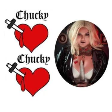 Imagem de Tatuagem Temporária Folha A4 24 Tatuagens Noiva Chucky - 3I