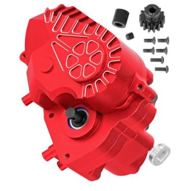 Imagem de RCHuiWow RC Transmission w/Gear Upgrades Part for 1/10 Axia1 SCX10 AXI03004 Capra 1.9 UTB,Aluminium Alloy Complete Gearbox Transmission Case with Gear,Red