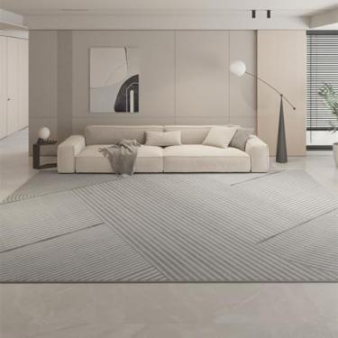 Imagem de Tapete moderno e minimalista para decoração de sala de estar, tapete grande para quarto, grosso, de pelúcia, lavável, para sala de estar (200x250 cm/F)