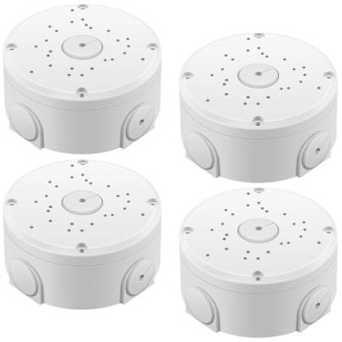 Imagem de Caixa de junção de câmera de segurança ABS à prova d'água suportes de montagem de parede para câmera CCTV cabo oculto (pacote com 4)