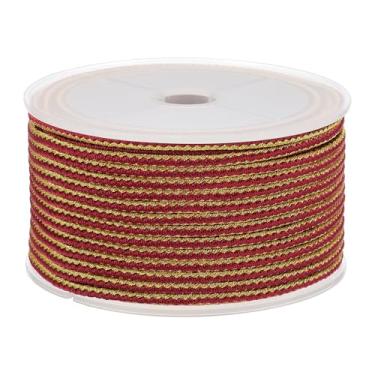 Imagem de PATIKIL 15 jardas x 2,5 mm cordão trançado, pulseira metálica, cordão de macramê, trança, miçangas, fio para cordas, tricô, faça você mesmo, bijuterias, suporte de parede, vermelho vinho