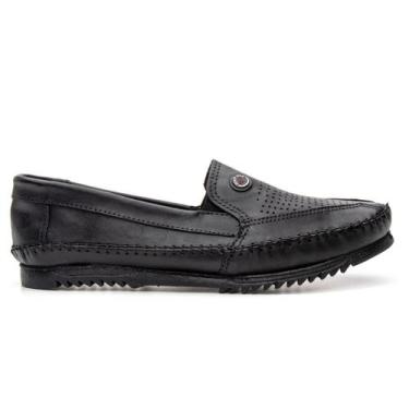 Imagem de Kit Mocassim Sapatilha Masculina Sapato Casual Leve Couro Estampado Pr