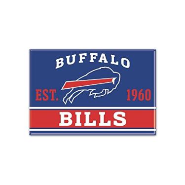 Imagem de Wincraft Ímã decorativo de metal azul e branco, 6 cm x 8 cm, 1 peça, aço inoxidável - Buffalo Bills