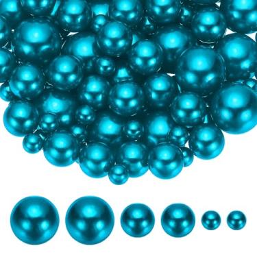 Imagem de PATIKIL Contas de pérolas falsas de 8/14/20 mm, 150 peças para enchimento de vaso de centro de mesa, contas redondas para festa, aniversário, casamento, decoração de mesa, caixa de presente, azul
