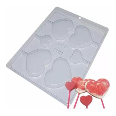 Imagem de Formas Simples para chocolate Pirulito Coração Liso 1 Bwb Cod 9787