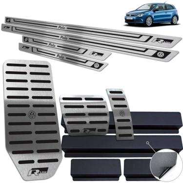 Imagem de Pedaleira Auto Soleira Descanso Preto Polo R-Line 2003 2015