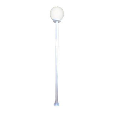 Imagem de Poste e Luminária colonial Globo P de Jardim Branco 150cm - Ouro Minas