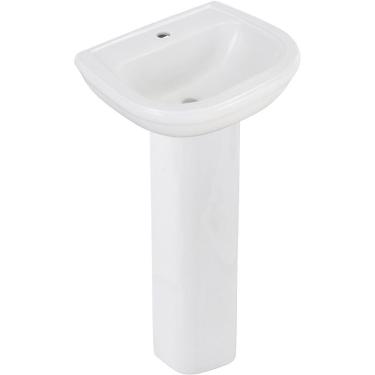 Imagem de Kit Lavatório 53x44cm 11 Litros Com Coluna Sabatini Branca - Icasa Kit Lavatorio Com Coluna Sabatini Branca