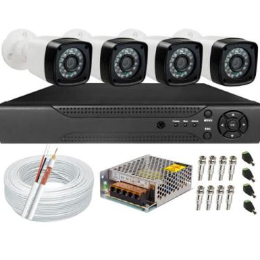 Imagem de Kit Cftv 4 Câmeras Multi Hd 1080p infravermelho Dvr 4 canais - Luatek