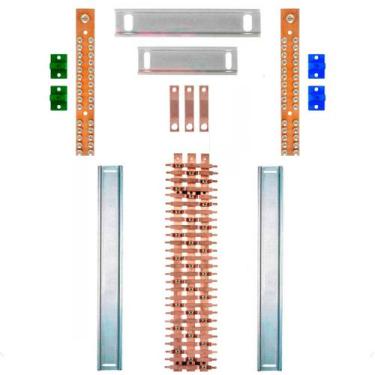 Imagem de Kit Barramento Trifásico 150A para 54 Circuitos com Placa de Policarbo