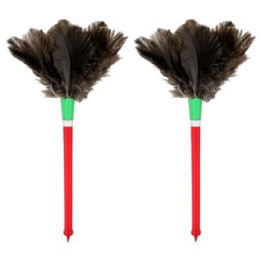 Imagem de 2 Unidades Espanador De Pó 35cm Penas Naturais Avestruz Limpa Poeira Móveis Limpeza Casa