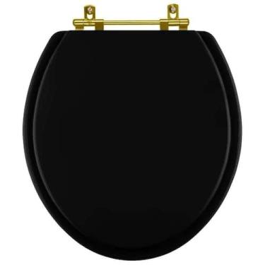 Imagem de Tampa de Vaso Poliéster Convencional Preto para bacia Incepa com Ferra