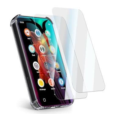 Imagem de Aippdo Capa e protetor de tela de vidro temperado para innioasis G1 G3 MP3 Player 2 em 1 conjunto, capa transparente de TPU, absorção de choque antiarranhões, dureza 9H, HD transparente, pacote com 2