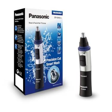 Imagem de Panasonic ER-GN30-K Aparador de pelos de nariz, orelha e rosto úmido/seco com sistema de limpeza Vortex, preto