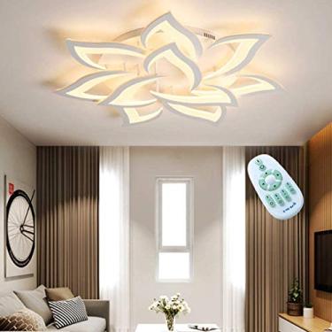 Imagem de Luminária de teto LED tipo flor com controle remoto regulável para quarto de meninos e meninas, abajur de acrílico, luzes de teto para jardim de infância, sala de crianças, sala de estar, sa