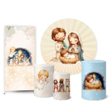 Imagem de Trio Capas Cilindro + Painel Sublimado + Painel Lateral Natal (K2HAL0096)