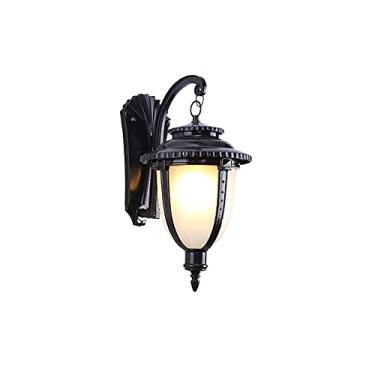 Imagem de Lanterna de parede externa Luzes de parede externas Lâmpada de varanda Pátio Retro Varanda Corredor Iluminação externa Portão criativo Jardim Corredor Arandelas de parede (Noir,B)