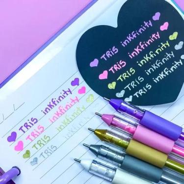 Imagem de Kit 3 Caneta em Gel Tris Inkfinity Cores Pastel Ponta média 1.0mm