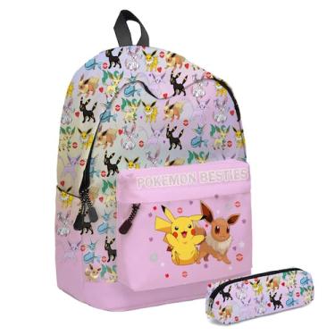 Imagem de Mochila Pikachu School com estojo de lápis em tela de poliéster - Ligh