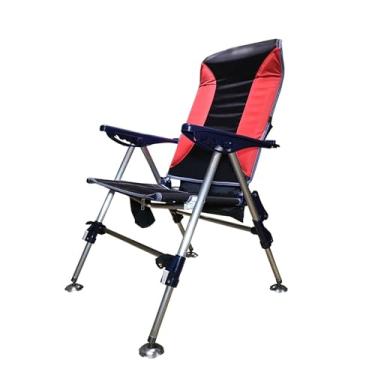 Imagem de URGDWEKJY Cadeira de pesca, cadeiras de acampamento, cadeiras de pesca dobráveis, mangas de transporte para churrasco, pernas retráteis, poltronas reclináveis, cadeira de acampamento