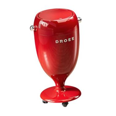 Imagem de WeiLaiKeQi Lixeira com tampa e rodas universais, cesto de lixo móvel com tampa, para cozinha, RV, banheiro, sala de estar, Vermelho